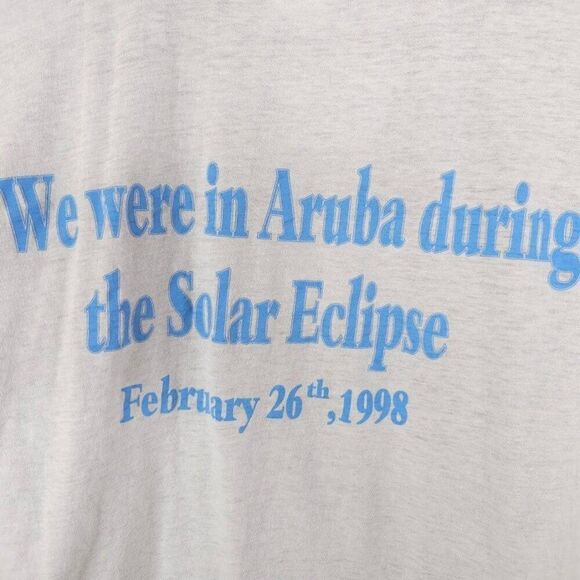 Vintage Solar Eclipse T Shirt Mens Size Large White 90s 1998 Atlantis Submarines - Picture 5 of 7